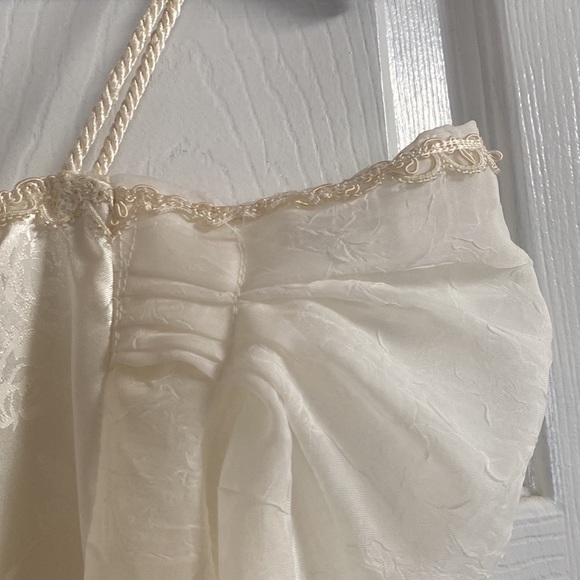 VTG Renaissance Faire Ivory Satin Brocade Wedding Dress Gown Prom - Picture 6 of 15